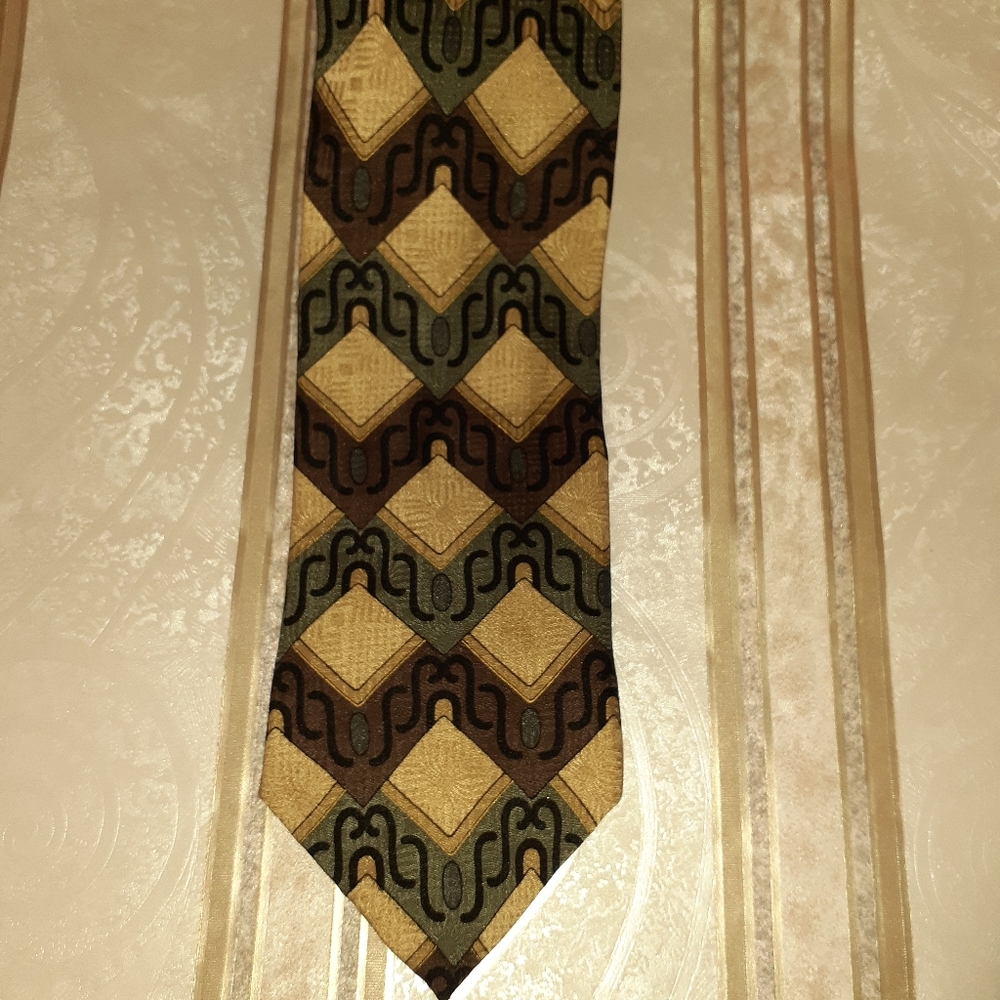 Vintage Portico Mens 100% Silk Necktie